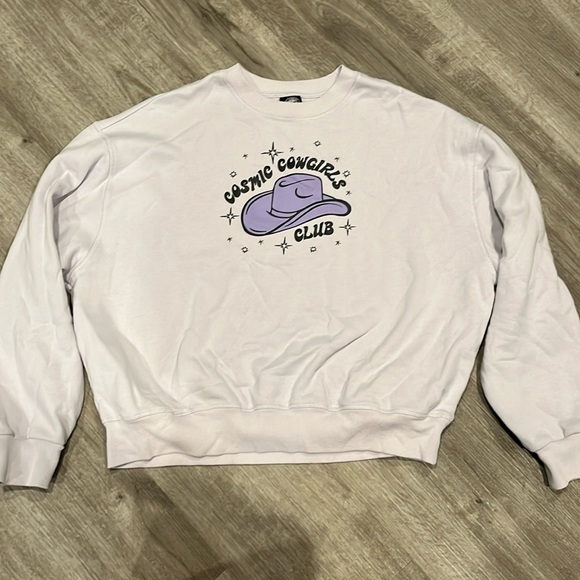 Pacific Sunwear Sweaters - PacSun pastel purple cosmic cowgirl crewneck sweater